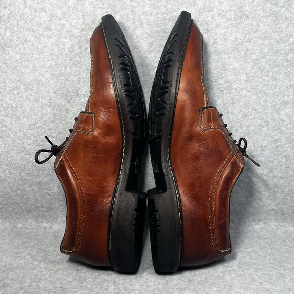Allen Edmonds Wilbert Mens 11.5 B Cognac Leather Split Toe Derby Dress Shoes - Picture 8 of 16